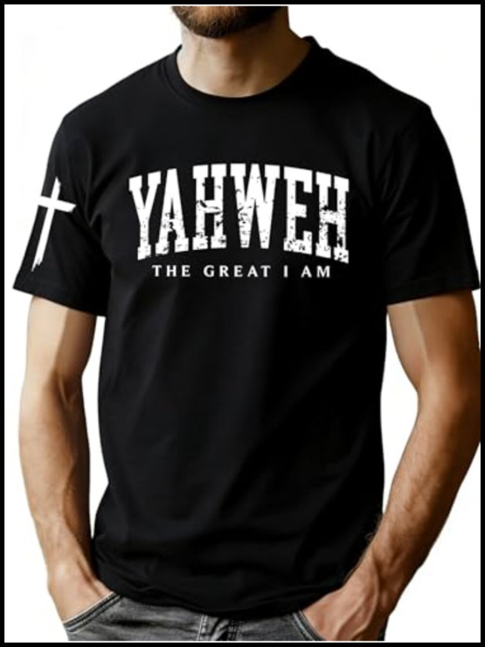 Men Vintage Jesus Faith Tee Christian Cross Religious Graphic T Shirt